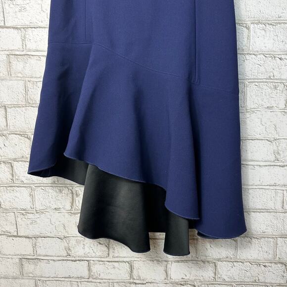 Elizabeth and James Dress Dev Flounce Asymmetric Mini Sleeveless Navy Blue S - Picture 8 of 8